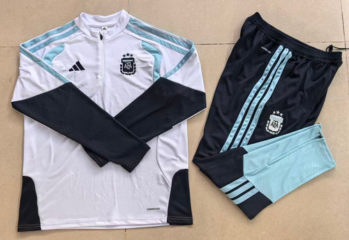 2025–26 Argentina National Team White & Sky Blue Training Tracksuit Set