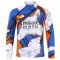 2025–26 Real Madrid Blue & Orange Graphic Training Jacket