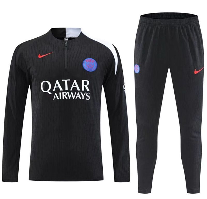 2025–26 Paris Saint-Germain Black Training Tracksuit Set