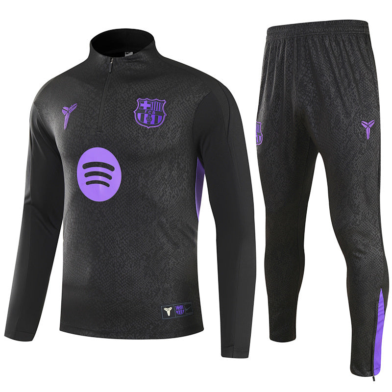 2025–26 FC Barcelona Black & Purple Training Tracksuit Set