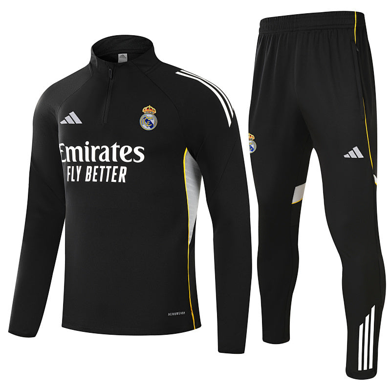 2025–26 Real Madrid Black Training Tracksuit Set