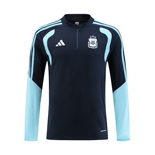 2025–26 Argentina National Team Black & Sky Blue Training Tracksuit Set